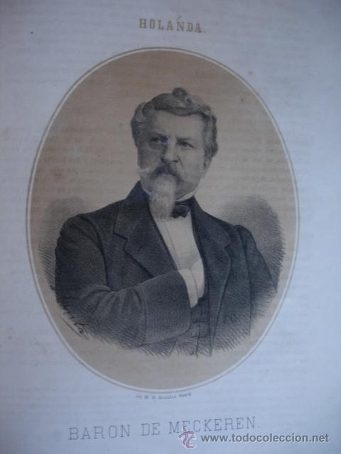 Arte: BARON DE MECKEREN .BELGICA .A&Ntilde;O 1867.ACOMPA&Ntilde;A UNA PEQUE&Ntilde;A BIOGRAFIA.FOLIO