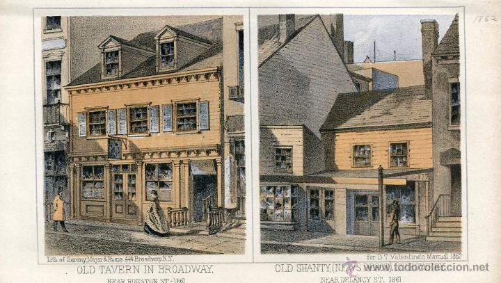 Arte: &laquo;Old tavern in Brodway and Old Shanty (News depot) 177 Bovery&raquo; 1862
