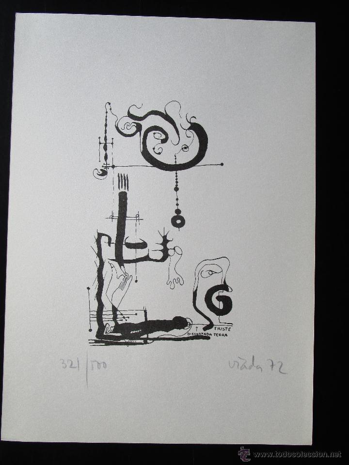 Arte: Antigua litografia de Pere Marti Viada firmada y numerada 32 cm x 23 cm