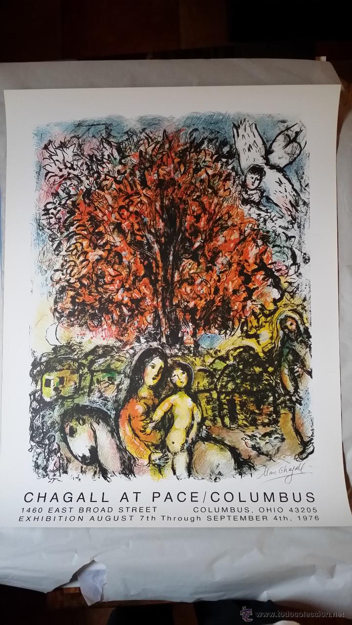 Arte: MARC CHAGALL: cartel exposici&oacute;n PACE GALLERY, OHIO - Foto 8