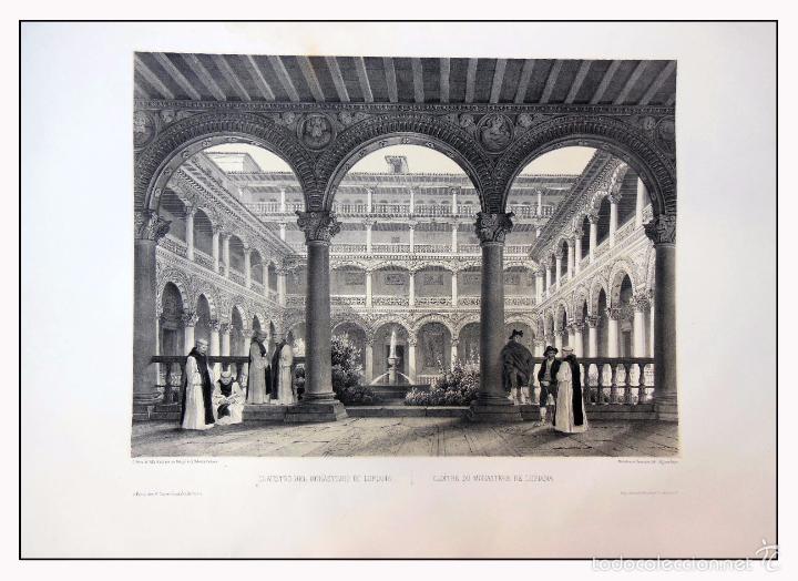 Arte: CLAUSTRO DEL MONASTERIO DE LUPIANA. VILLA AMIL, G P. 1843. Espa&ntilde;a art&iacute;stica y monumental