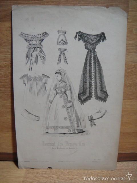 Arte: journal des demoiselles - lamina imprimida al vapor por th. dupuy - a&ntilde;o 1868