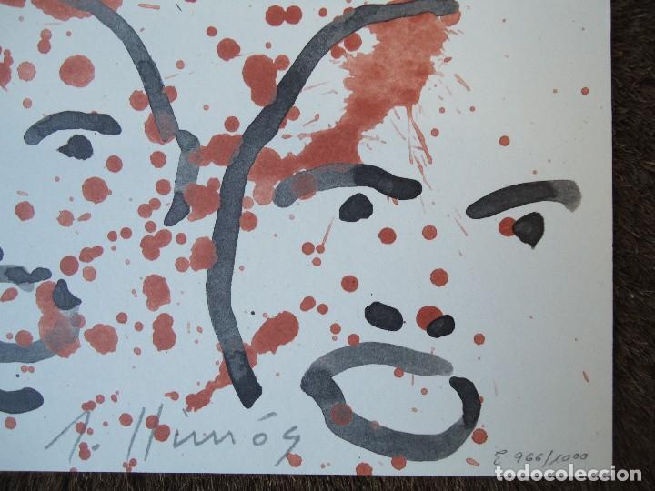Arte: LITOGRAF&Iacute;A DE ROBERT LLIM&Oacute;S cabezas FIRMADA Y NUMERADA. - Foto 3