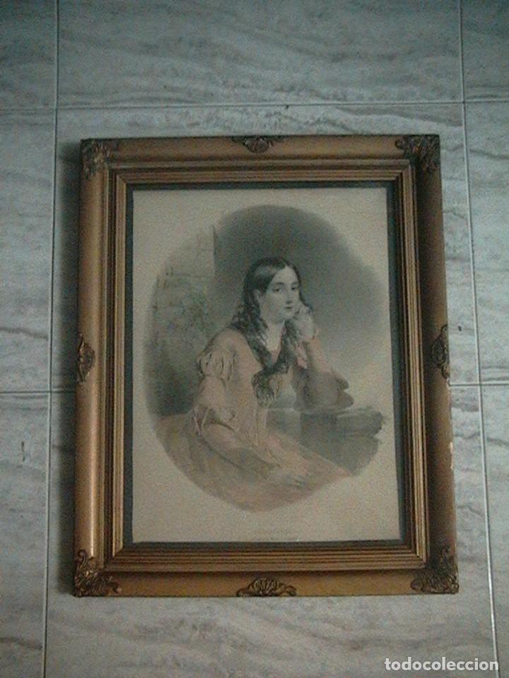 Arte: cuadro ingl&eacute;s litograf&iacute;a antigua - Foto 1