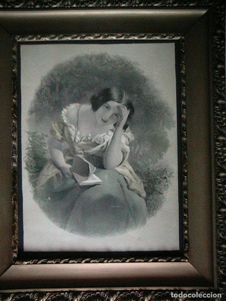 Arte: cuadro ingl&eacute;s litograf&iacute;a antigua - Foto 1