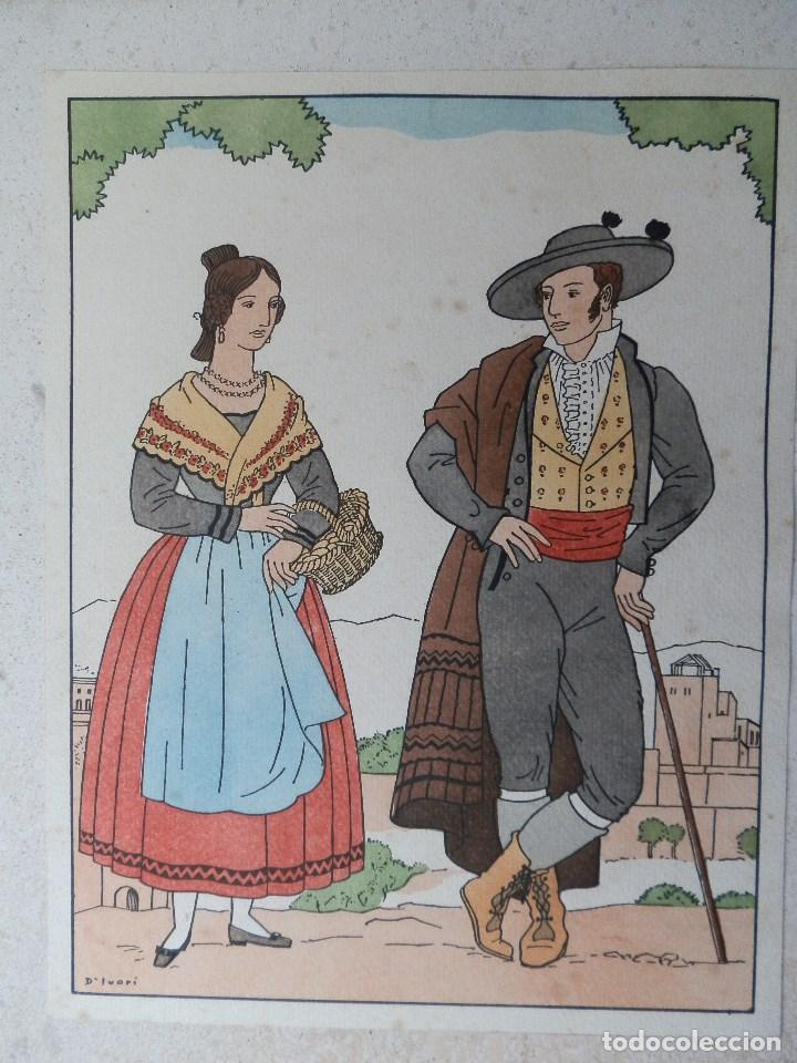 Arte: LITOGRAF&Iacute;A COLECCI&Oacute;N TRAJES T&Iacute;PICOS GRANADA. POR D&acute;IVORI JOAN VILA PUJOL.  A&Ntilde;OS 30.
