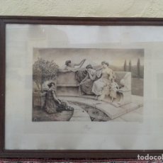 Arte: LITOGRAFÍA VICTORIANA DE A. CRICK 1899 POESY (80 X 68 CM) MARCO DE ÉPOCA MUY RARA. VICTORIANO. Lote 74650083