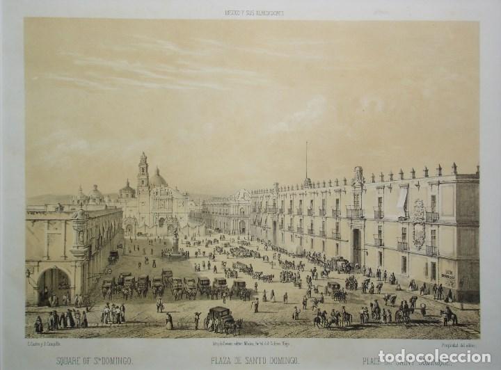 Arte: Vista de la Plaza de Santo Domingo en M&eacute;xico