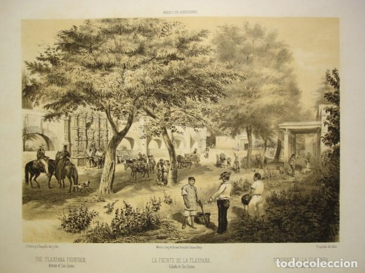 Arte: Vista de la fuente de la Tlaxpana en M&eacute;xico