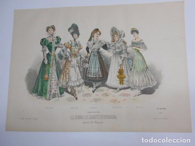 Arte: LAMINA CON LITOGRAFIA LA MODA ELEGANTE 1905. N&ordm; EXTRAORDINARIO. MARIA STUARDO, KATE GREENAWAY....