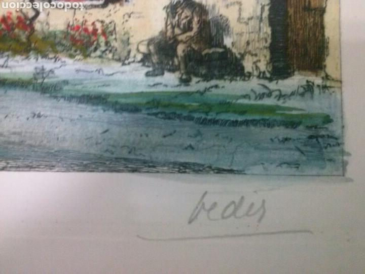 Arte: LITOGRAFIA COLOREADA FIRMADA. - Foto 3