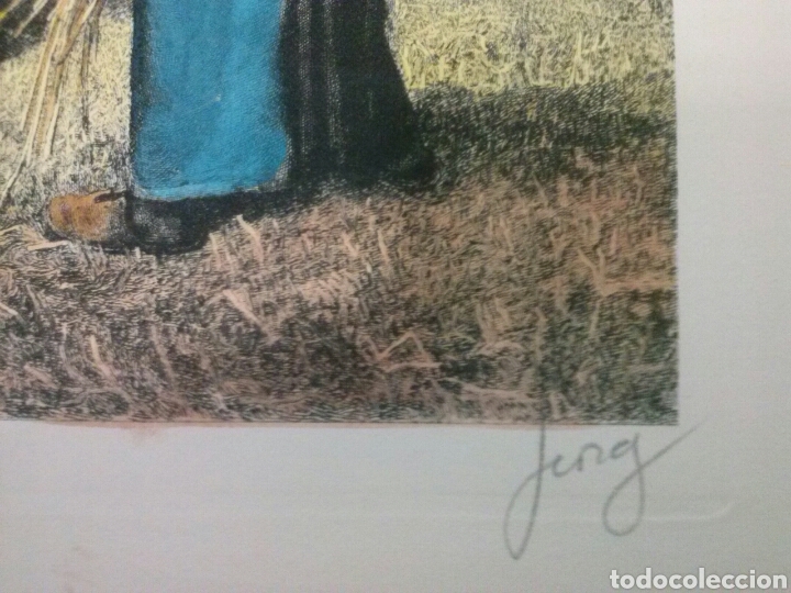 Arte: LITOGRAFIA COLOREADA FIRMADA. - Foto 3