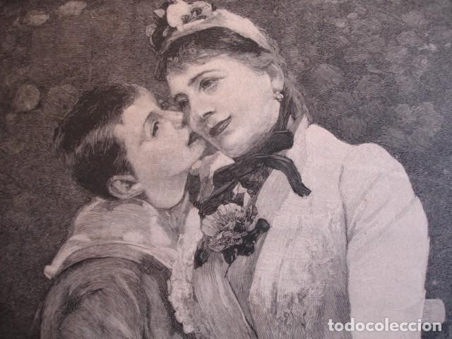 Arte: MADRE E HIJO M ROLL A&Ntilde;O 1891 - Foto 1