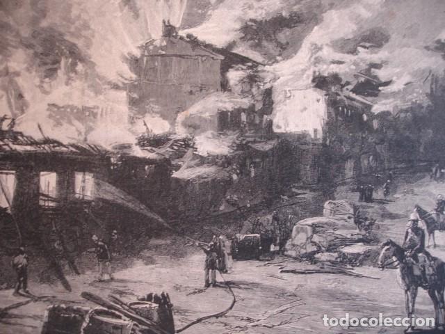 Arte: MADRID INCENDIO EN RIVERA DE CURTIDORES  A&Ntilde;O 1891