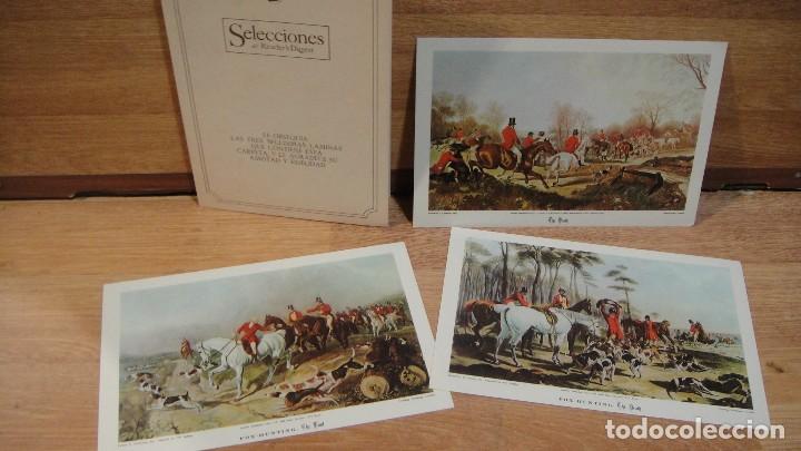 Art: tres litografias escenas de caza