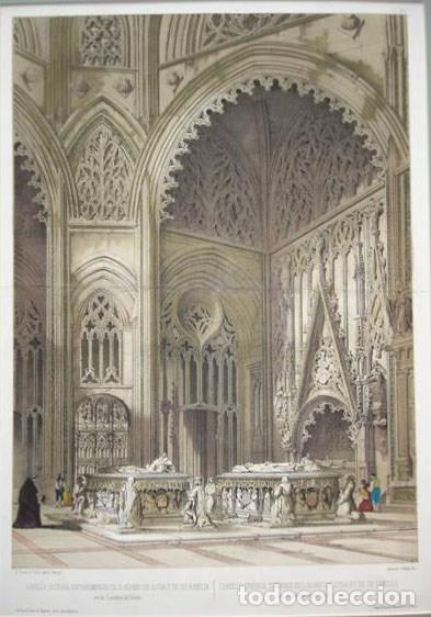 Arte: Capilla General, Catedral de Toledo, litograf&iacute;a del siglo XIX del artista Genaro Perez de Villa-Amil