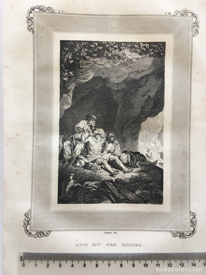 Arte: LITOGRAF&Iacute;A FRANCESA. FINAL S. XIX. LOT ET SES FILLES. LALAISSE Sc. Medidas 14,5 x 19 cm.