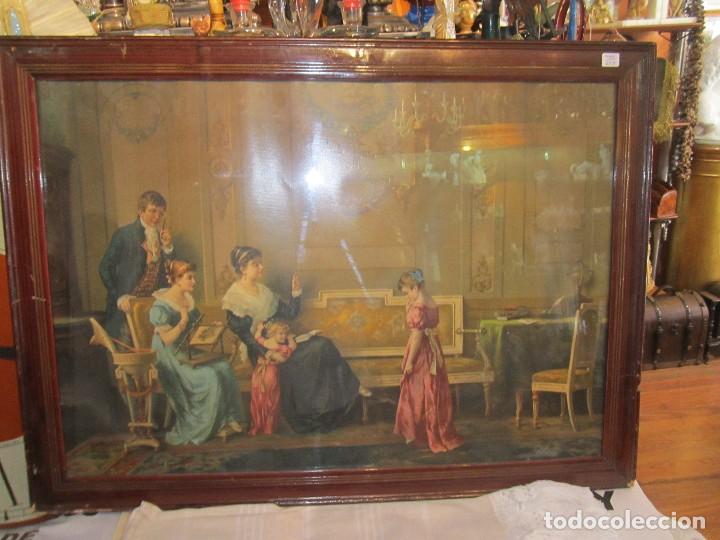 Arte: L&aacute;mina antigua enmarcada. 70,5 x 49 cms. Marco: 80 x 59 cms.