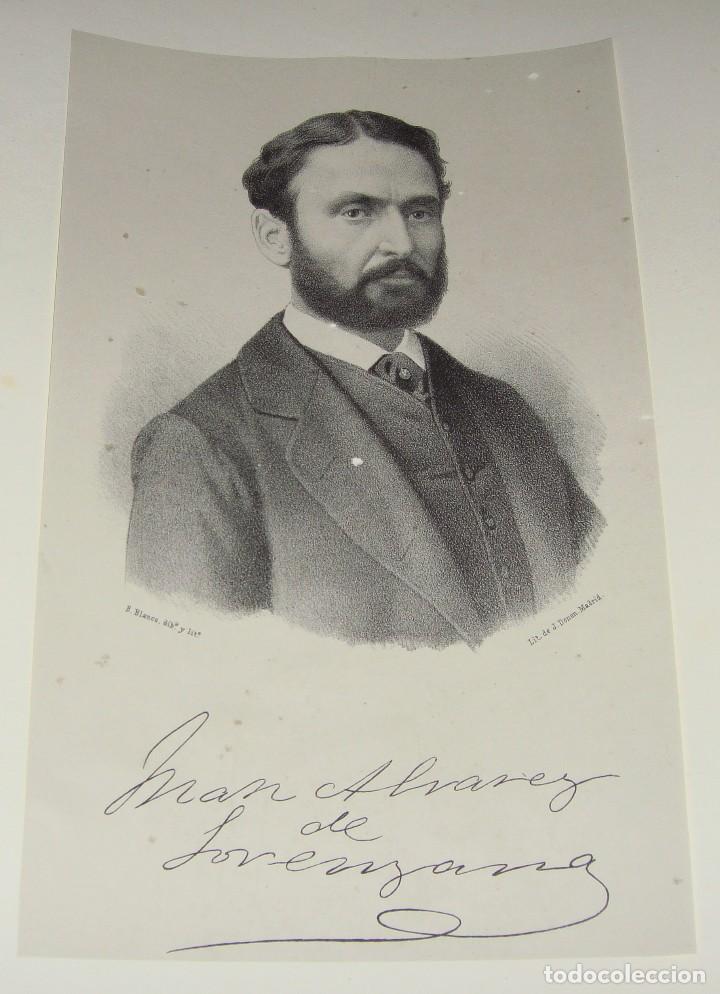 Arte: Antigua litograf&iacute;a de personaje ilustre. L. de J. Donnon Madrid. Man Alvarez de Foremana.