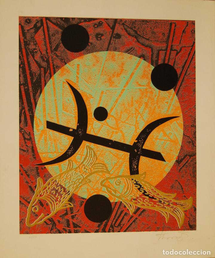 Arte: Litograf&iacute;a Joan tharrats &rdquo;PISCIS&rdquo; - Foto 1