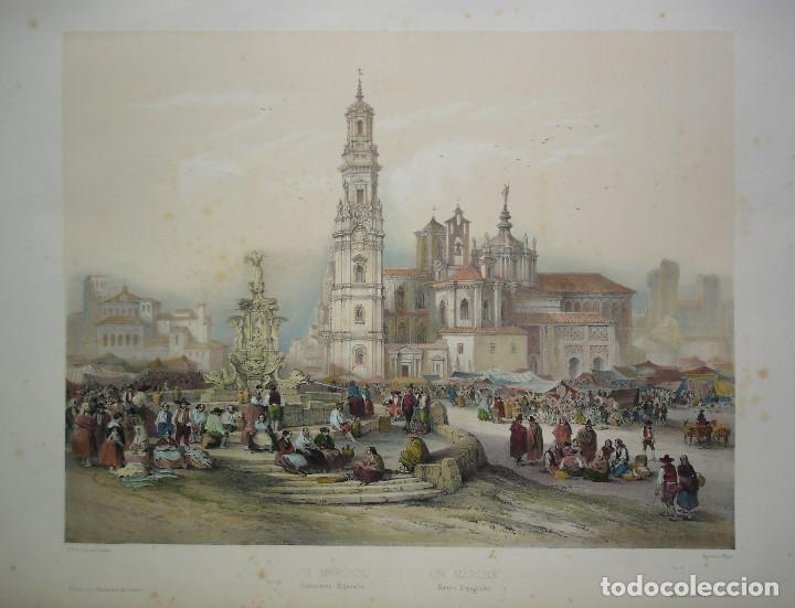 Arte: Vista de un Mercado en Espa&ntilde;a en el siglo XIX