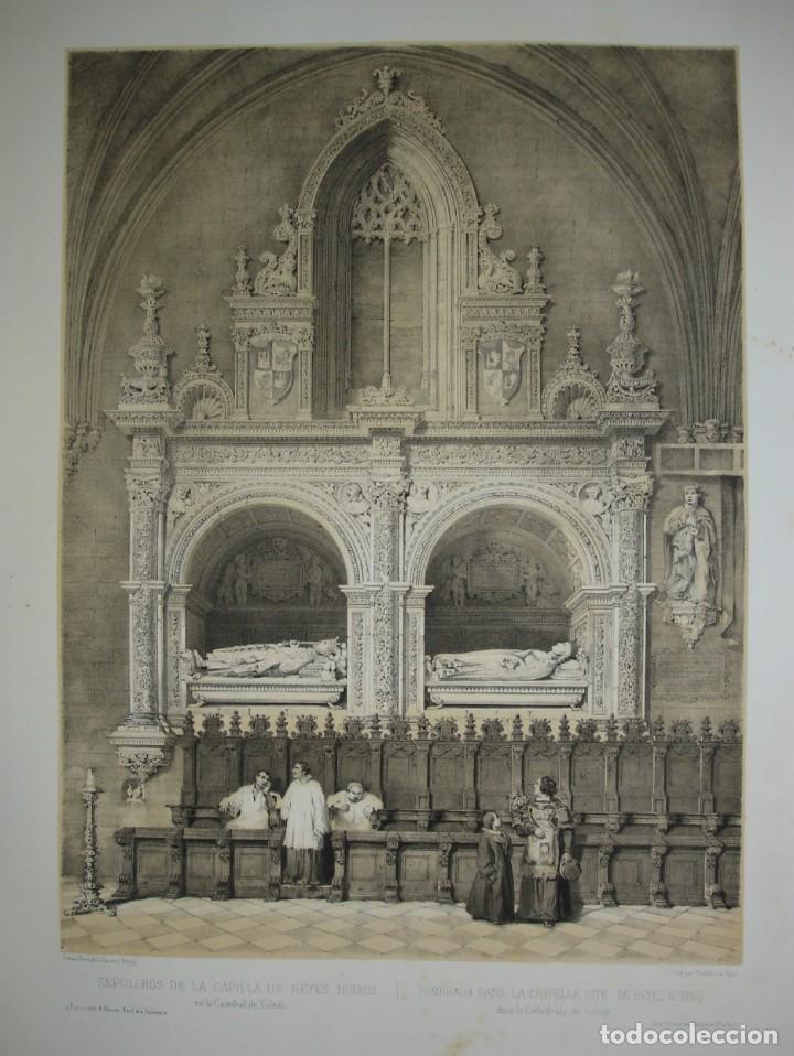 Kunst: Vista del siglo XIX de la capilla de los reyes nuevos en Toledo