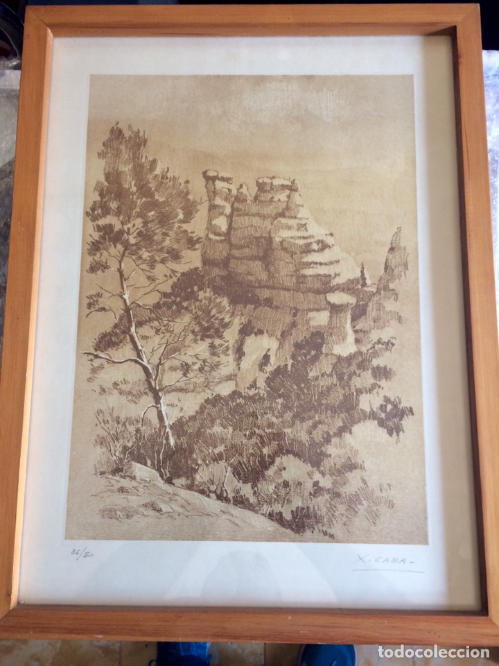 Arte: Xavi Caba, Castellar del Vall&egrave;s, 32cm x 45cm, litograf&iacute;a de la castellasa (Sant Lloren&ccedil; del Munt)