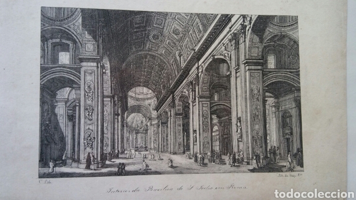 Arte: Basilica de S.Pedro en Roma - Litho - Foto 1