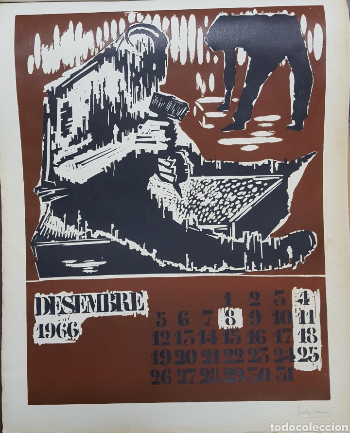 Arte: LITOGRAF&Iacute;A LINOLEO DE TORRES MONS&Oacute; 1966 - Foto 1