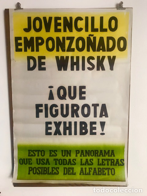 Arte: Cartel tipogr&aacute;fico original. Firmado y numerado autor. 1/50. Pangrama, Jovencillo emponzo&ntilde;ado. Rapa
