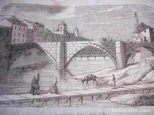 Arte: RIVERAS DEL RIO O&Ntilde;A GERONA.GRABADO ORIGINAL DEL A&Ntilde;O 1849