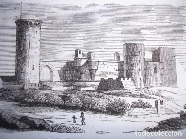 Arte: CASTILLO DE BELLVER  PALMA DE MALLORCA .GRABADO ORIGINAL DEL A&Ntilde;O 1849