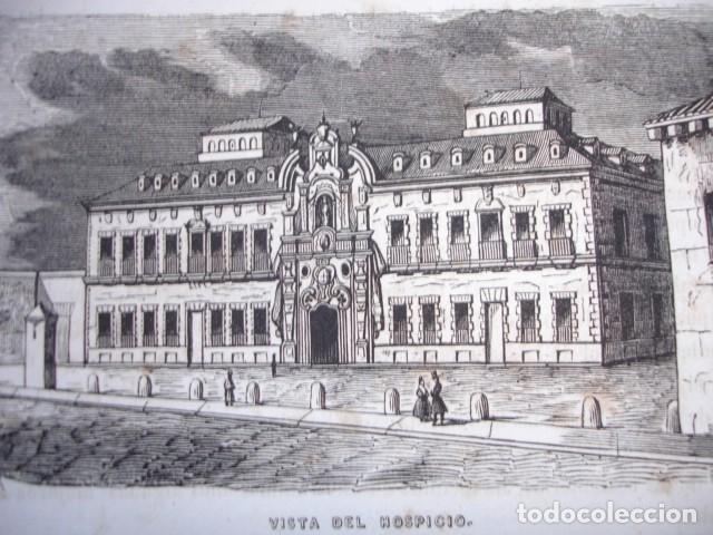 Arte: HOSPICIO .MADRID.GRABADO ORIGINAL A&Ntilde;O 1849
