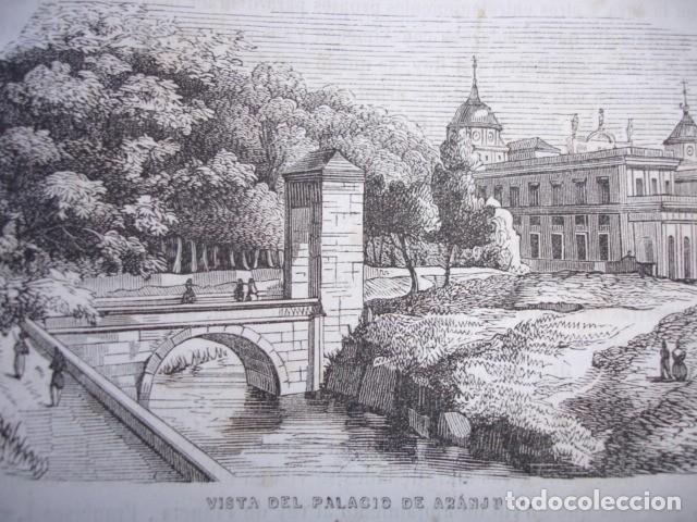 Arte: ARANJUEZ .MADRID.GRABADO ORIGINAL A&Ntilde;O 1849