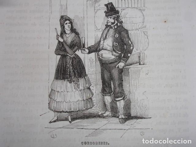 Arte: CORDOBESES CORDOBA .TRAJES DE ESPA&Ntilde;A .GRABADO ORIGINAL A&Ntilde;O 1849