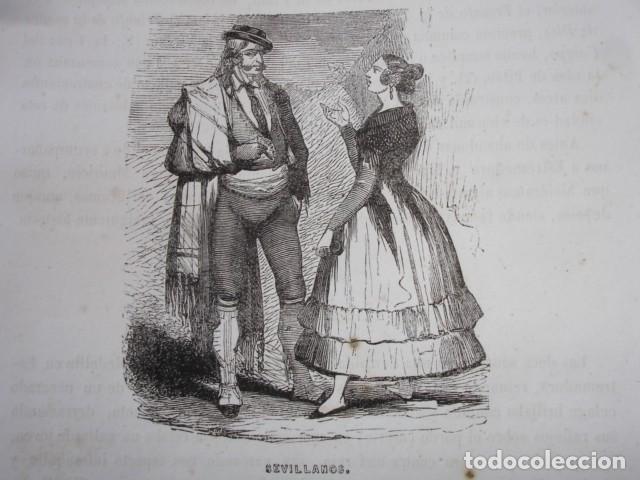 Kunst: SEVILLANOS SEVILLA .TRAJES DE ESPA&Ntilde;A .GRABADO ORIGINAL A&Ntilde;O 1849