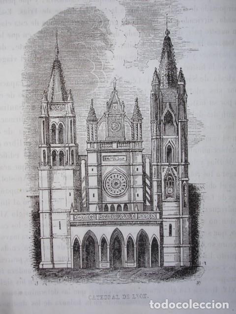 Arte: LEON  CATEDRAL.GRABADO ORIGINAL DEL A&Ntilde;O 1849