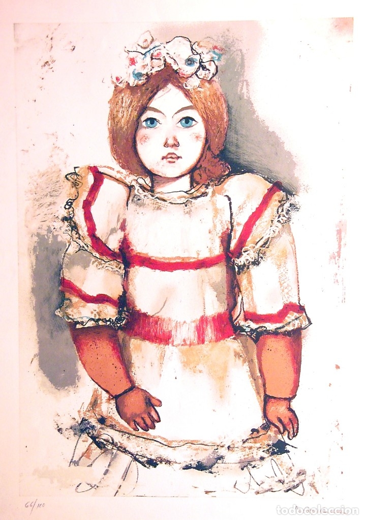 Arte: RAMON AGUILAR MORE ( Litograf&iacute;a-Mu&ntilde;eca ) - Foto 1