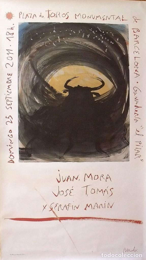 Arte: MIQUEL BARCEL&Oacute;: CARTEL LITOGR&Aacute;FICO. &Uacute;LTIMA CORRIDA DE TOROS EN LA MONUMENTAL. TAUROMAQUIA. 150X85 CM
