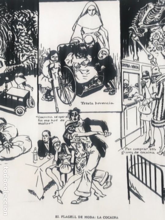 Arte: LITOGRAF&Iacute;A DE OPISSO- EL FRAGELL DE MODA: LA COCAINA , NUMERADA. - Foto 3