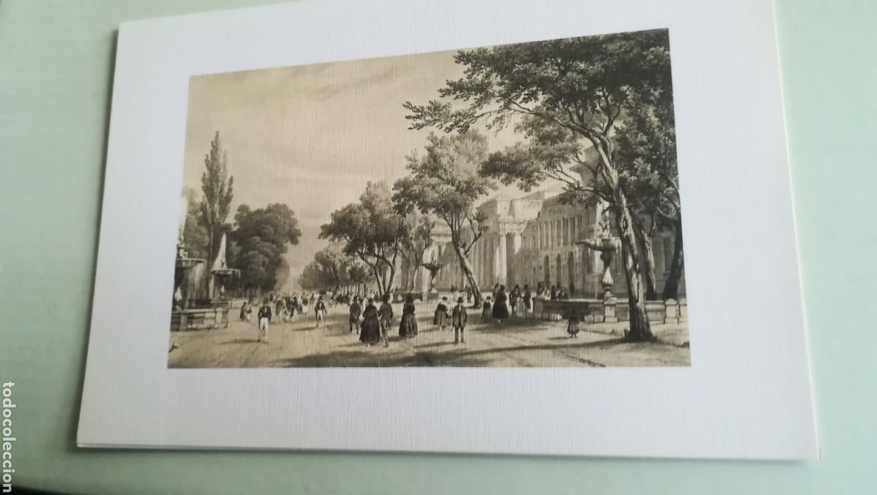 Arte: Madrid, vistas del Prado y Museo, litograf&iacute;a de Patrimonio Nacional