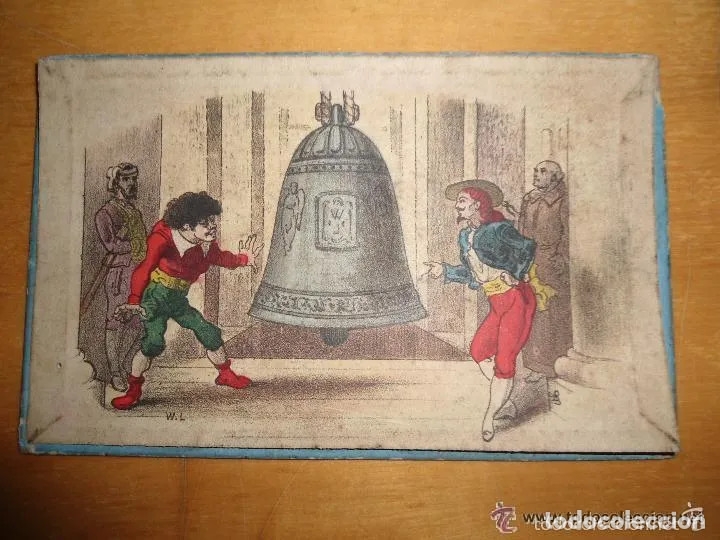 Arte: ANTIGUA LITOGRAFIA CAMPANA JOROBADO DE NOTREDAME - AUTOR WL