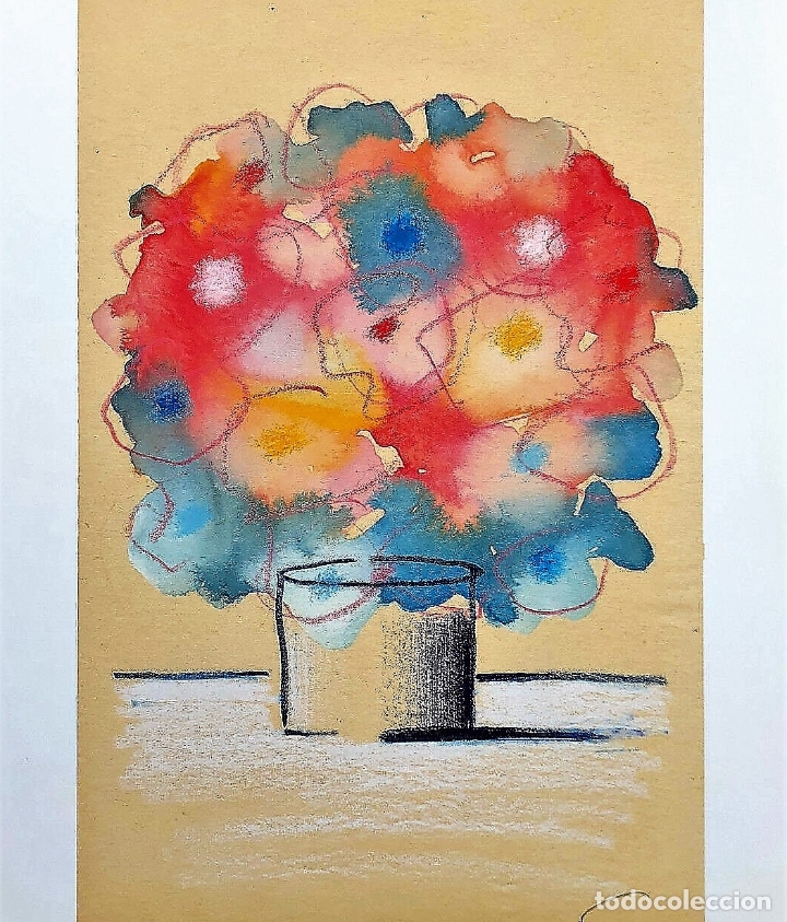 Arte: WILHELM SCHLOTE BOUQUET LITOGRAFIA OFFSET FIRMADA Y NUMERADA MANO 24 / 300 GEORG FRIEDRICH EDITION