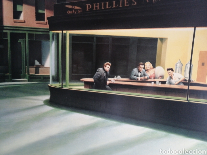 Art: Boulevard of Broken Dreams LITOGRAFIA ORIGINAL tipo HOPPER. ACTORES Y ELVIS