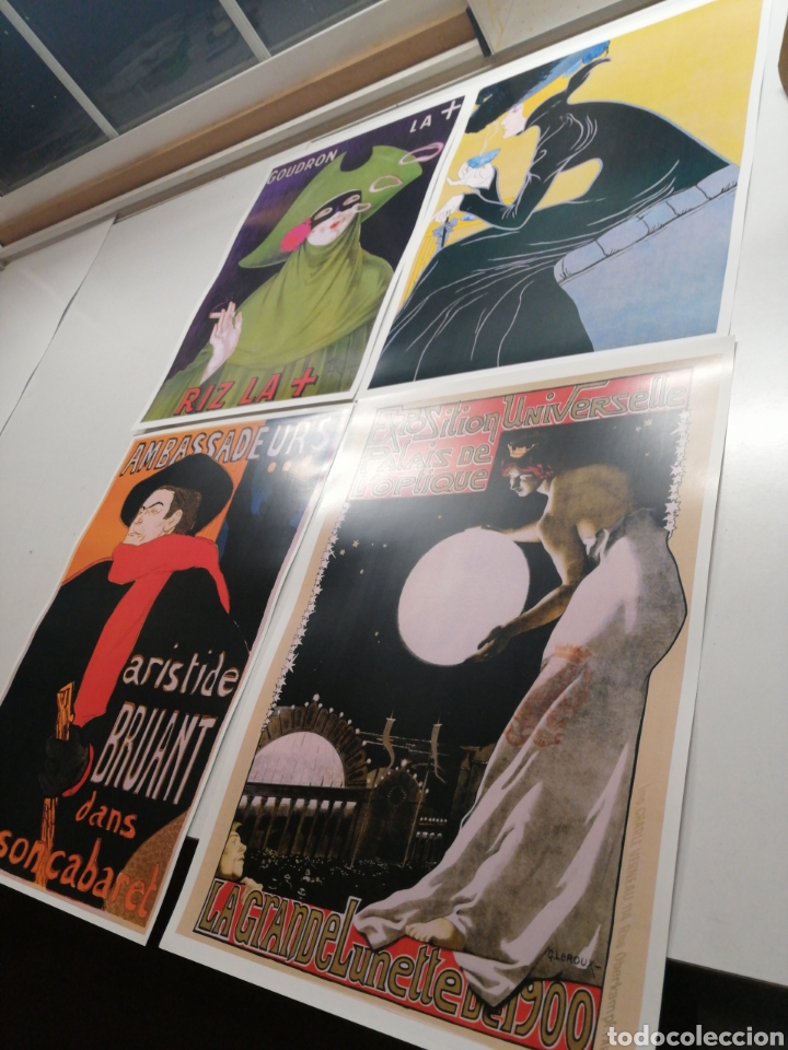 Art: 4 CARTELES ART NOUVEAU DECO MODERNISTA LAUTREC CARNAVAL REPRO TIPO LITOGRAFIA