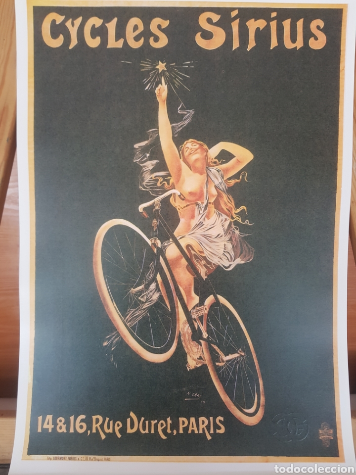 Art: CICLES SIRIUS : ART NOUVEAU DECO CLASICO en CARTEL LITOGRAFICO. REPROGRAFIA - BICICLETA ANTIGUA