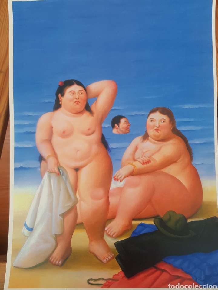 Art: BOTERO : MUJERES DESNUDAS EN LA PLAYA. CARTEL LITOGRAFICO PARA ENMARCAR. REPROGRAFIA