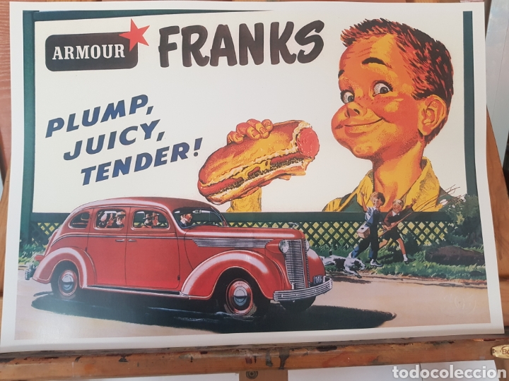 Art: PERRITOS CALIENTES : PUBLICIDAD USA . LAMINA CARTEL LITOGRAFICO. REPROGRAFIA