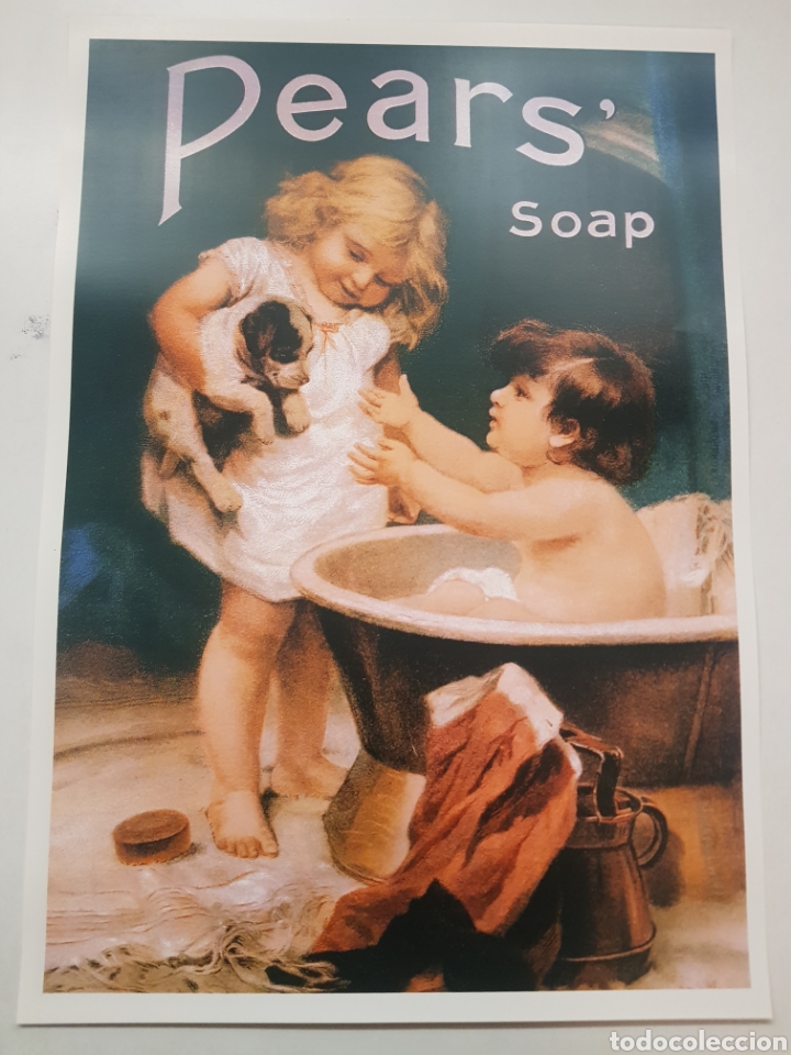 Arte: PEAR SOAP. JABON Y PERFUMERIA - LAMINA CARTEL CLASICO LITOGRAFICO. REPROGRAFIA