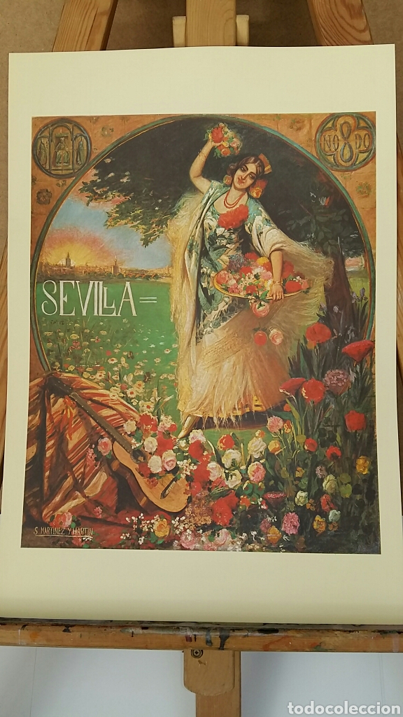 Art: FERIA DE SEVILLA . SANTIAGO MART&Iacute;NEZ Y MART&Iacute;N. L&Aacute;MINA LITOGR&Aacute;FICA ORIGINAL CON MATR&Iacute;CULA LEGAL .